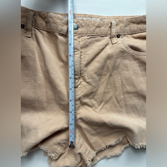Mossimo tan high waist corduroy shorts. Raw hem. Size 16 - Picture 5 of 7